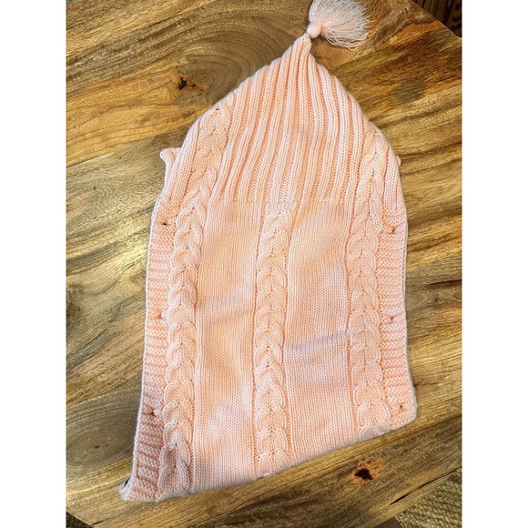 XMWEALTHY Pink Sweater Knit Bunting Sleepsack Swaddle Sleeper Cable Knit Hooded - Picture 2 of 2
